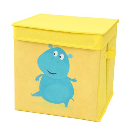 1 stk (gul flodhest, ca. 28x28x28cm) Oppbevaringsbokser, Lekeorganisator