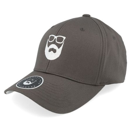 Bearded Man - Grå flexfit Keps - Logo Dark Grey Flexfit @ Hatstore
