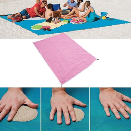 Sandfri Matta - 2x2 meter rosa
