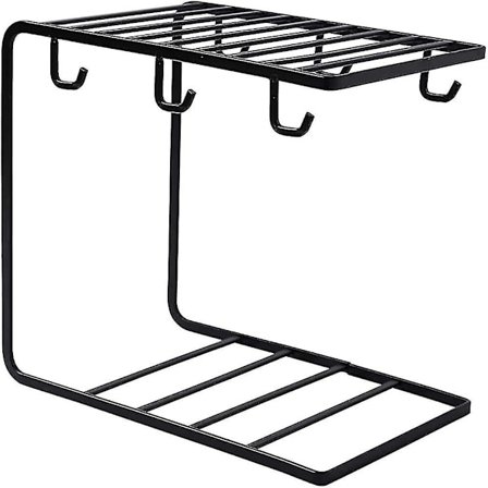 1 st kopphållare 6 krokar metallkoppställ tekoppställ för 6 koppar fat skedsatser