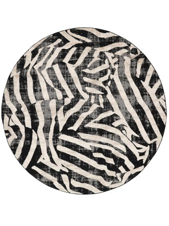 Nalori Black/Beige Round Large Oeko-Tex Rug