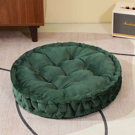 Pyöreät lattiatyynyt, istuintyyny, lattiatyyny aikuisille ja lapsille makuuhuoneeseen, tuolityyny, sohva, jooga (vihreä, 23" x 23")