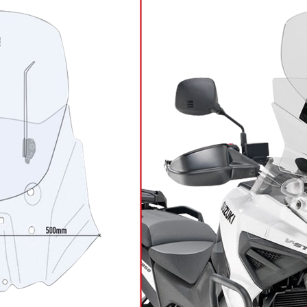 Givi AF Airflow Justerbar Vindruta Klar - Suzuki DL 1050 V-Strom 2020-2022