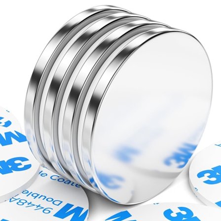 4-pack Stark Magnet, 30 x 3 mm Drag Superstarka Neodymskivmagneter, Stark Magnet med Dubbelsidig Tejp