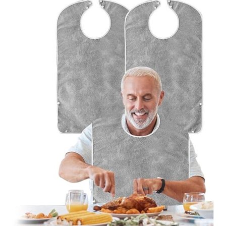 ING 2 stk smekker 78x45 cm smekke for voksne vaskbare vaskbare smekker med lomme voksne pasienter og funksjonshemmede for spising matlaging eller 