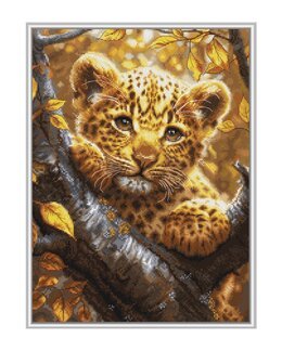 Broderikit Tavla Leopardunge - Luca-S