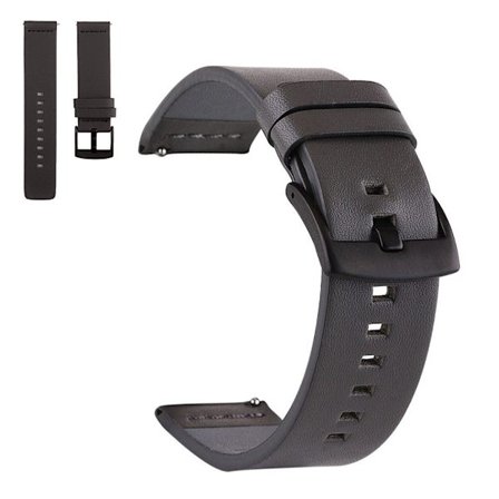 Aitoa nahkaa oleva ranneke Seiko, Suunto ja Sony kelloon - Harmaa