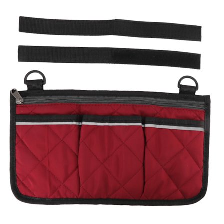 Vandtæt polyester kørestolstaske med multi-lomme design til udendørs mobil stol rød