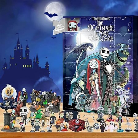 Halloween Adventskalender 2023, 24 Dukker The Nightmare Before Christmas Tema Samlefigur Leke Gave Festdekor Nedtelling Blindboks