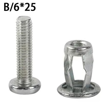 10 stk M5/M6 Jack Nuts Bil Metall Skrue Petal Mutter Skrue for Hollo silveryB 6*25 10 stk