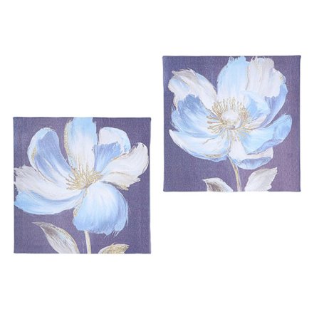 2 stk. Hjemmevæg Blomsterbilleder Vægdekoration Kunst Ophængte Malerier med Indvendig Ramme til Stue Soveværelse