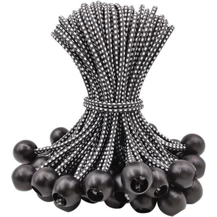 50 stk - 6 " - Elastisk tau - Elastisk snor - Strammelastikk - Strammesnor - Ballstrikker