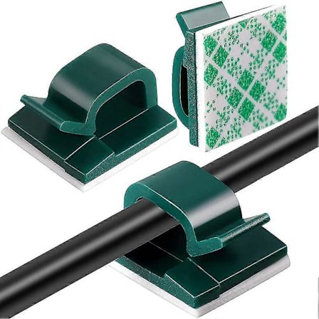 100 stk. kabelholder selvklæbende mini udendørs kabelclips med selvklæbende