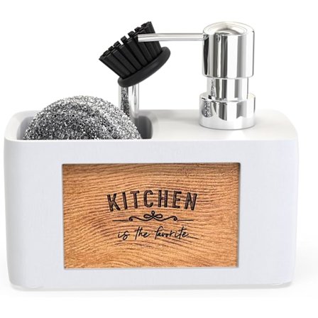 Doseringspumpe for kjøkkenvask i svart - Doseringspumpe for oppvaskmiddel - Kjøkkenorganisator - Vaskeorganisator - Doseringspumpe for Fairy