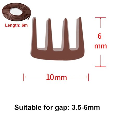 6M dørforseglingslist Vindusgap 6MMX10MMX6M 6MMX10MMX6M