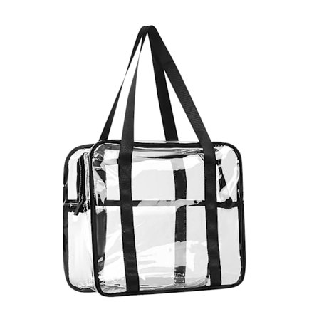 Gennemsigtig toilettaske, transparent kosmetik makeupbørster tote taske, PVC lynlås rejse strand organizer taske til mænd kvinder rejse forretning 