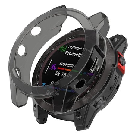 Garmin Fenix 7X / 7X Solar transparent skydd - Genomskinlig Svart