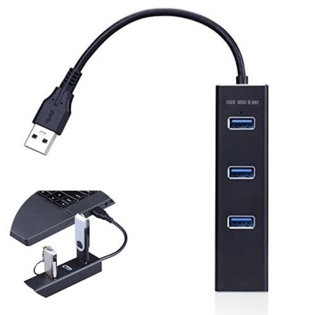 USB-hubb - TD - Hub 3.0 - 3 portar - Ethernet RJ45 - Snabb överföring