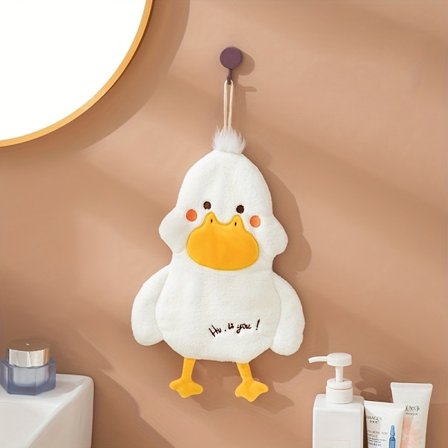 Hi Hi Duck Mikrofiberhandduk - Superabsorberande, Mjuk & Plyschig Kök- & Badrumshandduk med Söt Anka Design