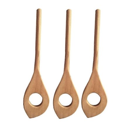 3 stk Lønnetre Liten Blandingshull Skje Tre Blanding Visp Rørestav Røreskjeer for Bar Hjem Hotell-Perfekt