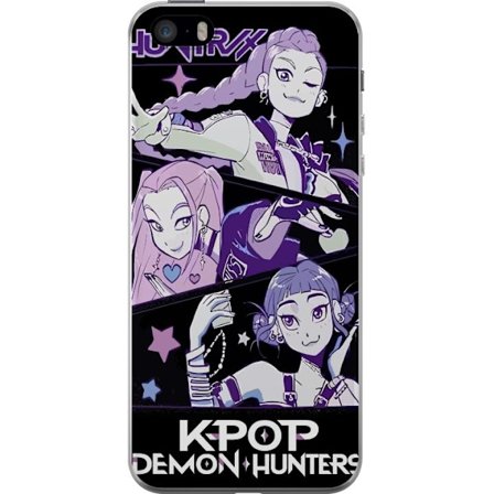Yhteensopiva Puhelinkuori Apple iPhone SE (2016) Kpop Demon Hunters Huntrix Trio Tytöt Violetit tähdet Retro-idoli Taidetta
