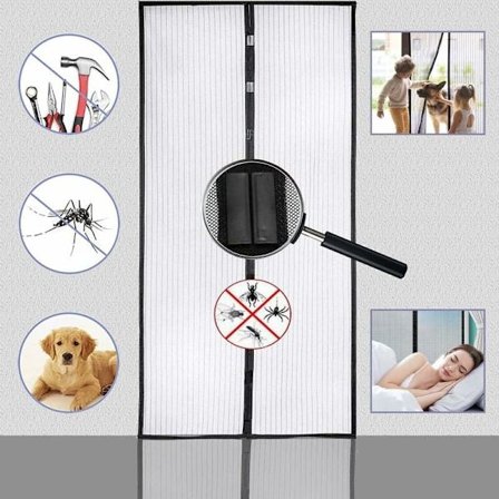 Magnetisk myggnetting for dør 80 x 210 cm Den magnetiske gardinen er