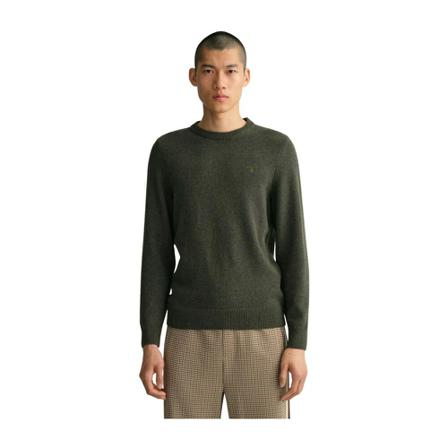 Gant, Round-neck Knitwear Groen, Heren, Maat:XL