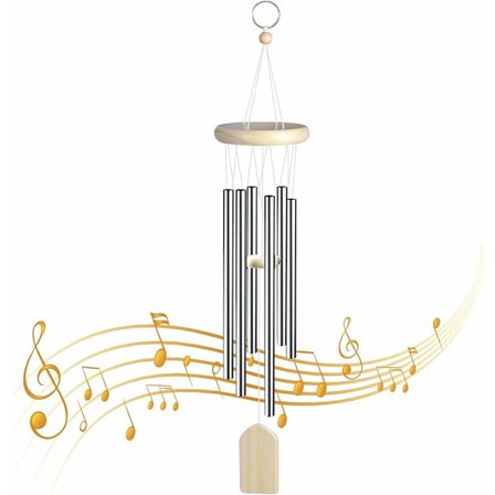 Udendørs vindspil, vindspil, udendørs dekorative klokkespil i aluminium og træ til have, gård og hjem