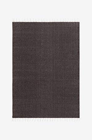 KM Home - Bomuldstæppe Line - Brun - Bomulds- & kludetæpper - 130X190 - Fra Homeroom