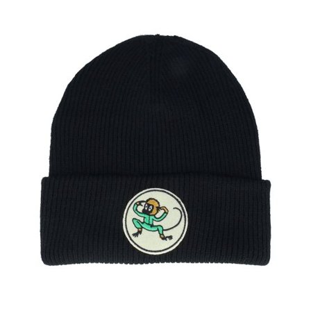 Pippi Långstrump - Svart cuff Beanie - Herr Nilsson Patch Black Soft Cuff @ Hatstore