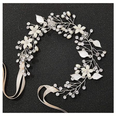 Bride Pannband Pearl Hair Vine SILVER