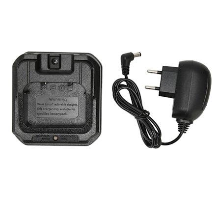 CHR 9700 Radio Batterioplader Base med Strømadapter til Baofeng BF 9700 BF A58 UV 5S UV 9R 100‐240V EU-stik
