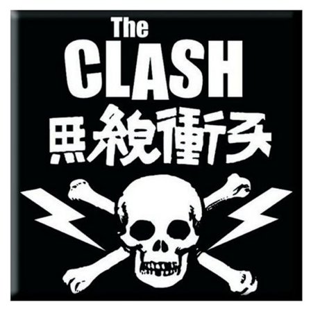 The Clash Skull And Crossbones Kylskåpsmagnet En Storlek Svart/Vit