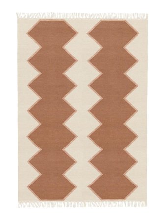 Dakota Tapis - Blanc Naturel/Rouge Rouille 160X230 Laine