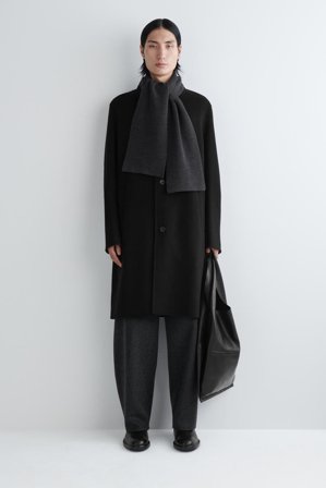 COS Homme Écharpe En Laine Côtelée in Gris