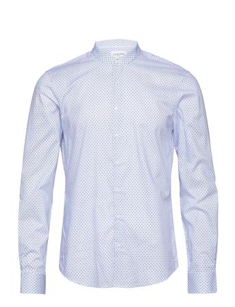 Printed Easy Care Slim Shirt Blue Calvin Klein