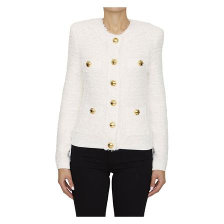Balmain, Tweed Jackets Biały, Kobieta, Rozmiar: S