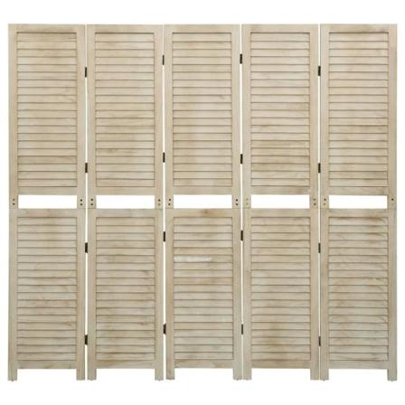 Vidaxl Rumsavdelare 5 Paneler 175x165 Cm Massivt Paulowniaträ Brun
