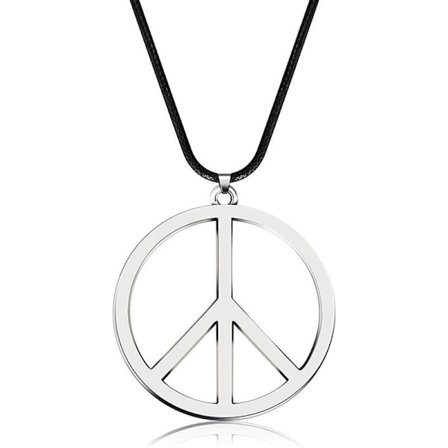1 st metall fredsteckenhänge hippie fest accessoar halsband silver