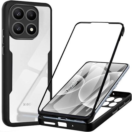 360-graders cover til Xiaomi 17, blød TPU frontbeskyttelse og hård PC bagside - Sort