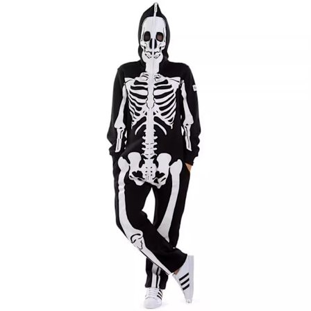 Halloween Skelet Kostume til Kvinder, Behagelig Let Voksen Onesie Jumpsuit