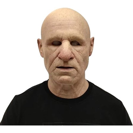 Halloween latexmaske - gammel mand dekor realistisk ansigtsmaske til menneskelig rynke