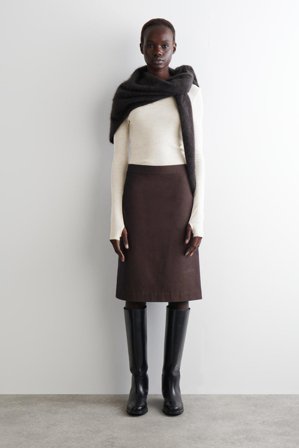 COS Women's Top Girocollo In Lana Merino in Bianco