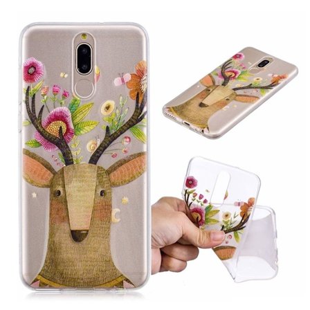 Huawei Mate 10 Lite kombinationsfodral med mönsterutskrift - Blommig Älg