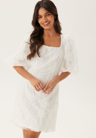 Bubbleroom Occasion-Puff Sleeve Embroidered Dress-46