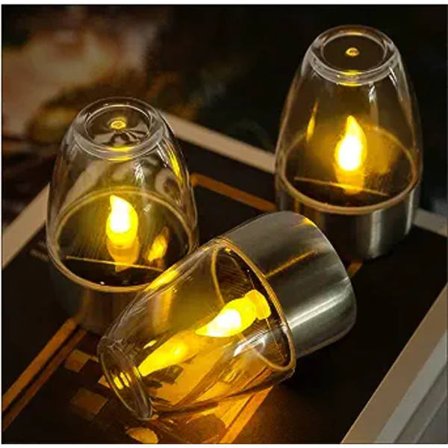 6 stk., Solcelled Lys Udendørs Vandafvisende, Flammeløse Te Lys, Have Lanterne Mini, Solcelled Opladbar Batteri Vindue Lys, til Have og Stue Caf