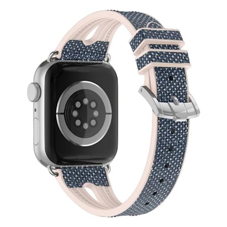 Apple Watch Series 8 (45mm) klockarmband i silikon med glittermönster - Baby Blå