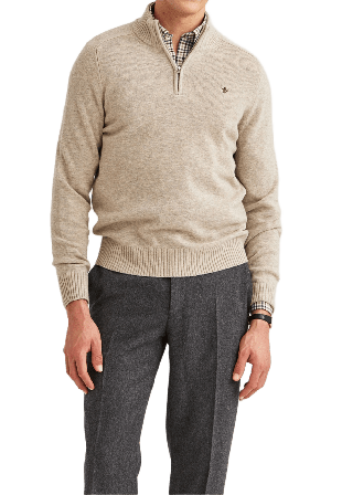 Morris New Hertford Half Zip Tröjor Herr Grön S