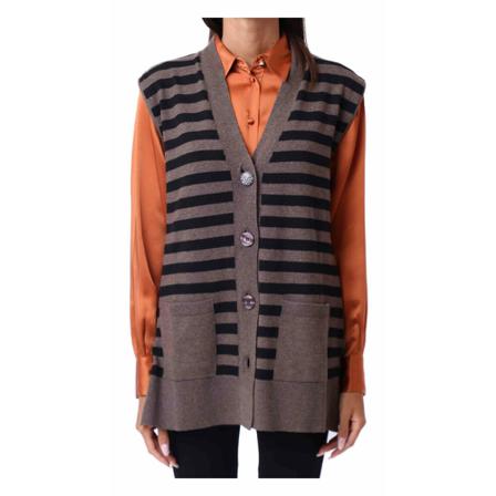 Maliparmi Sleeveless Strik Brun, Dame Cardigans