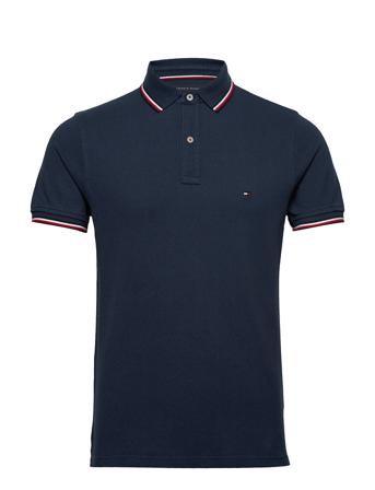Core Tommy Tipped Slim Polo Polos Short-sleeved Blå Tommy Hilfiger